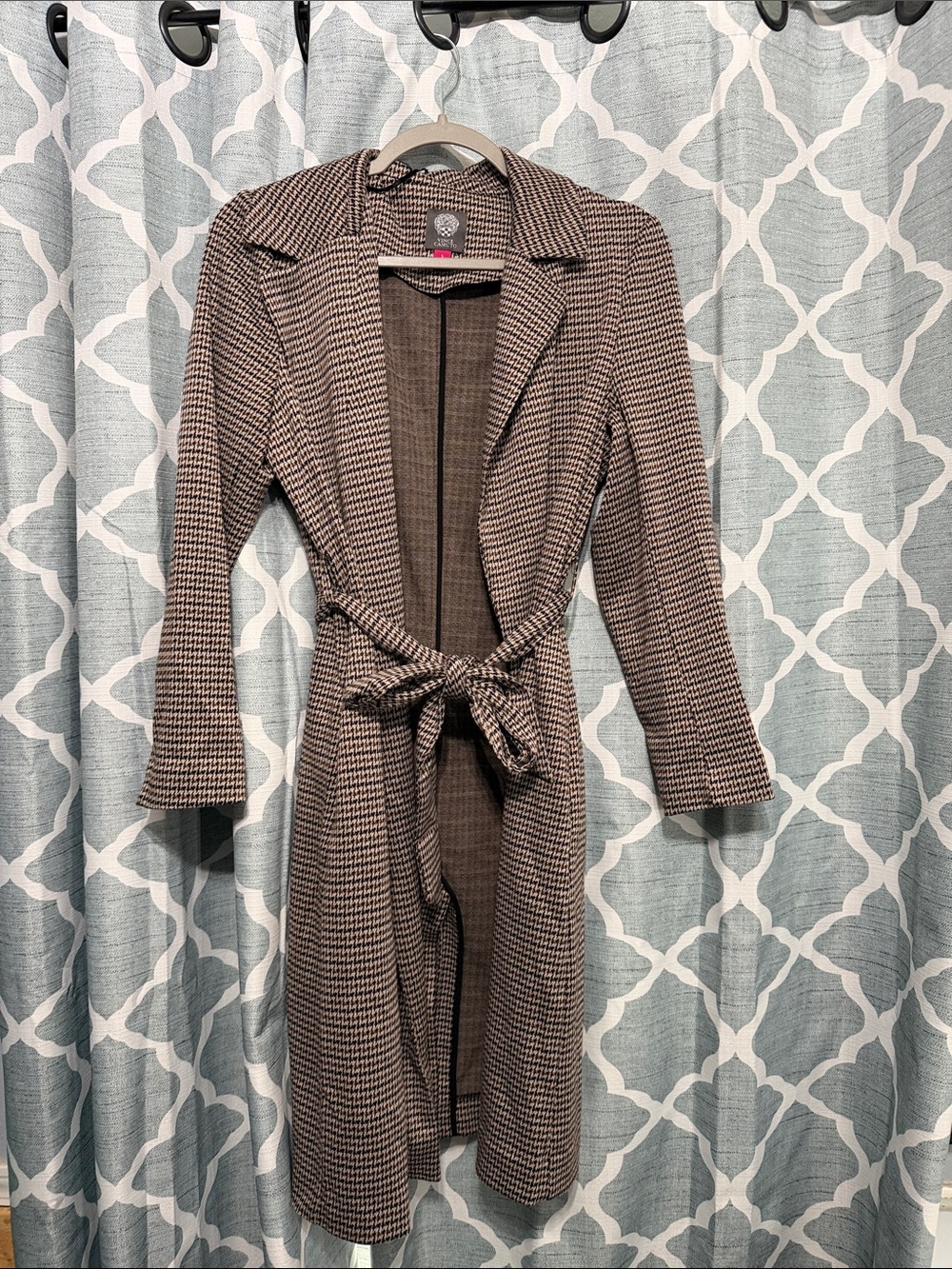 Vince Camuto Brown Knit Trench Coat